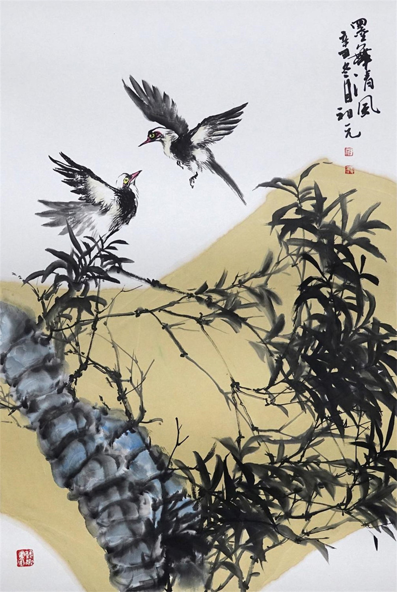 花鸟小品《墨舞清风》350×690