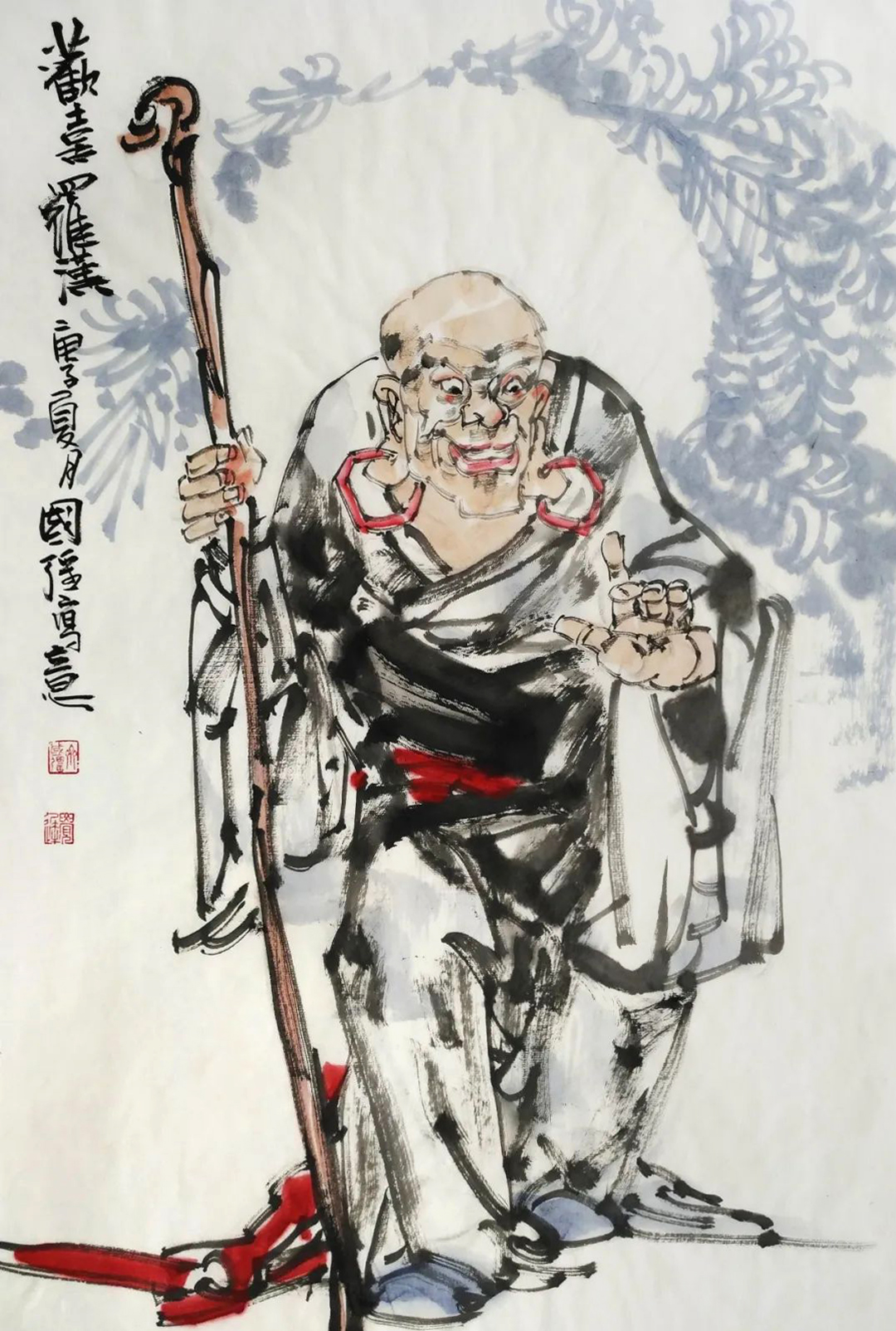 《欢喜罗汉》46×68cm 2020年