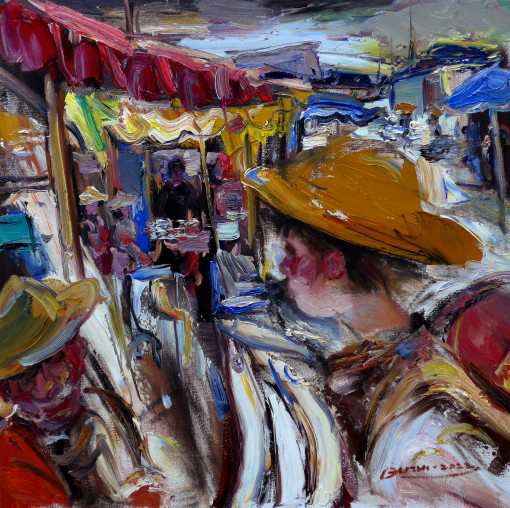 《云起霞光》80×80cm 2022年 布面油画