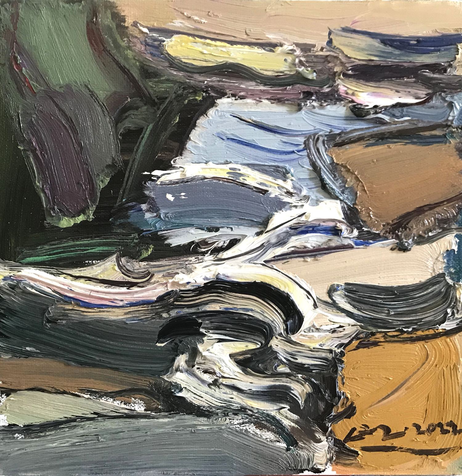 《沧海横流》30×30cm 2022年 布面油画