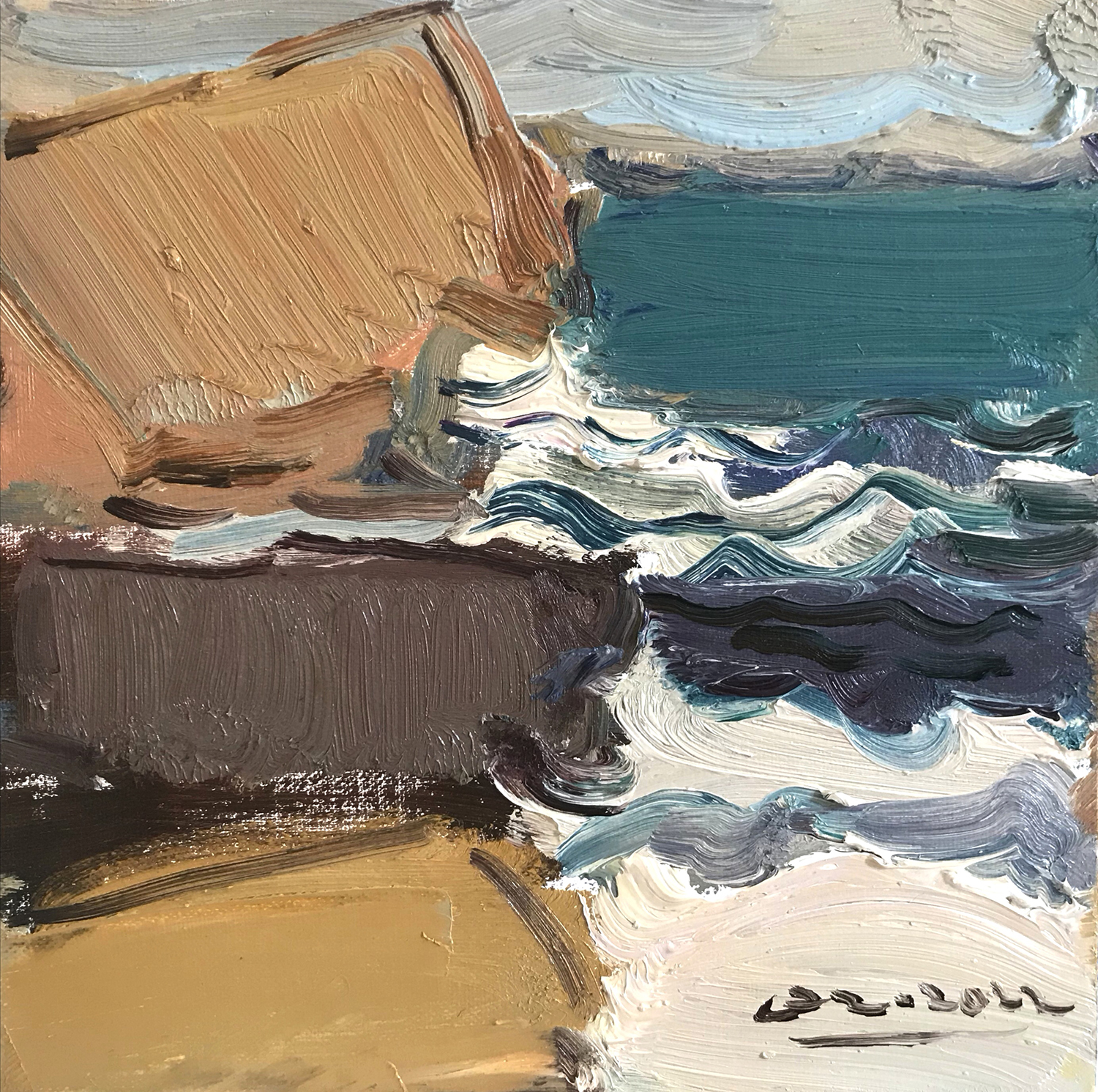 《一碧万顷》30×30cm 2022年 布面油画