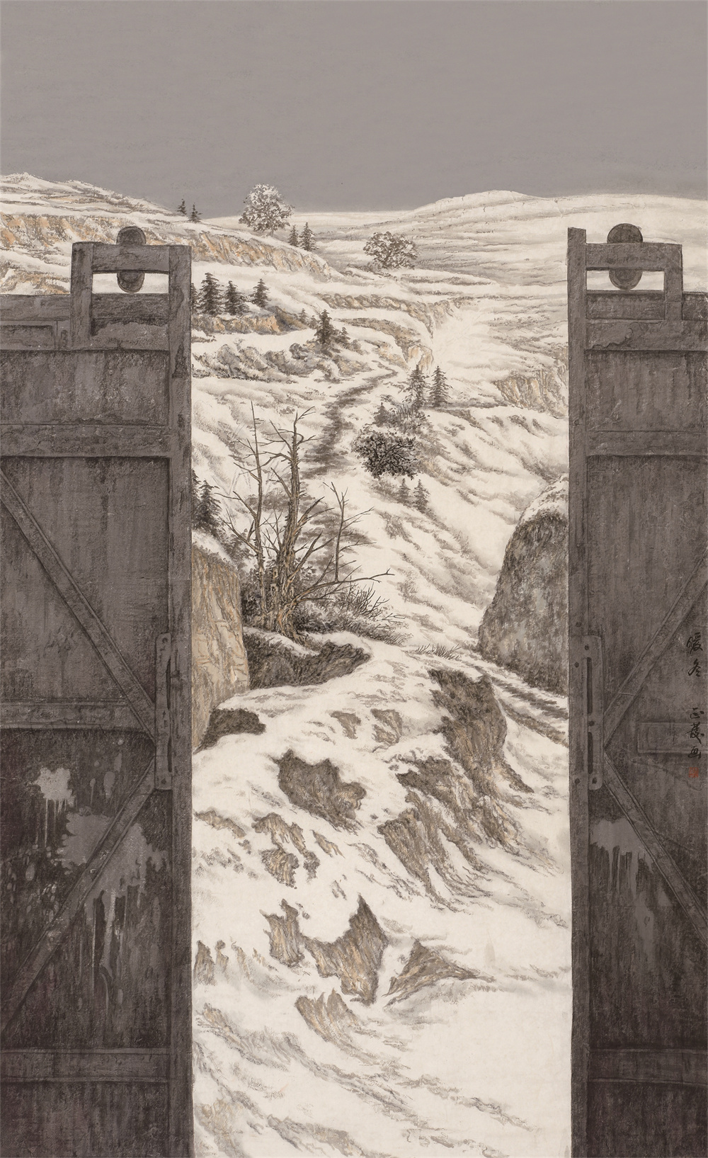 《生机》240×130cm 神圣长白全国中国画作品展（中国美协主办）