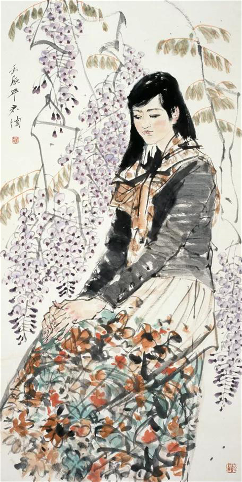 《紫藤花开》136×69cm 2012年