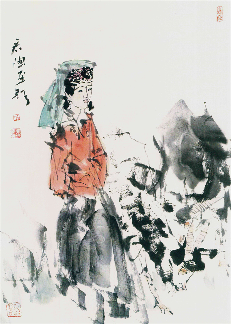 《牧羊姑娘》69×45cm 2005年