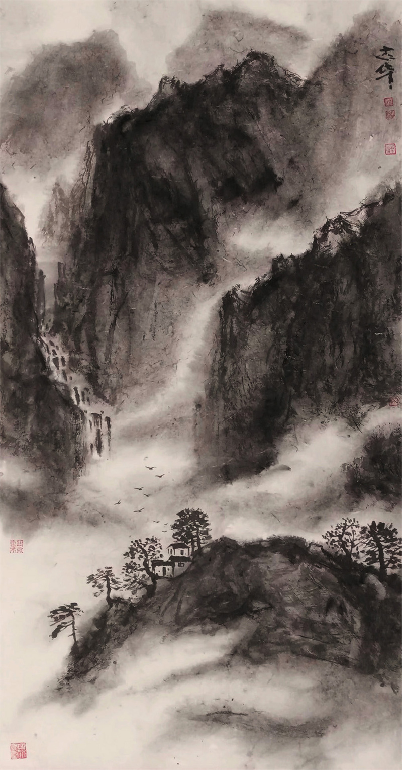 《水墨黄山》140cm×73cm