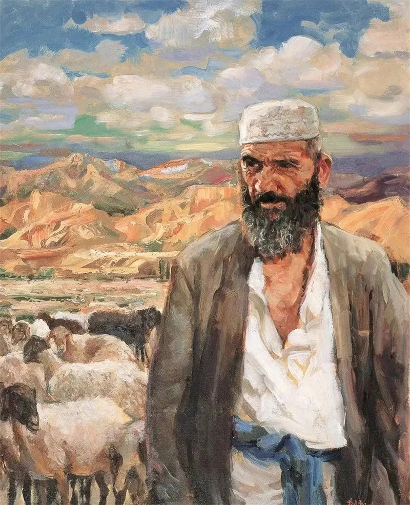 《牧羊人》布面油彩 90cm×70cm 2014年