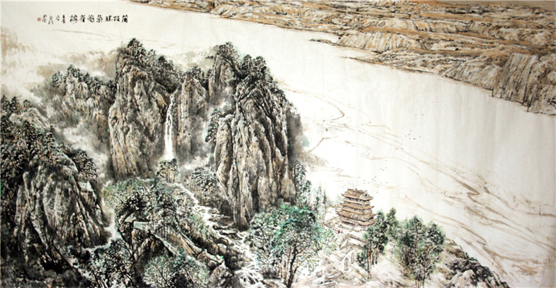 《蒲坂胜景鹳雀楼》370cm×250cm 2012年 海纳国际酒店收藏