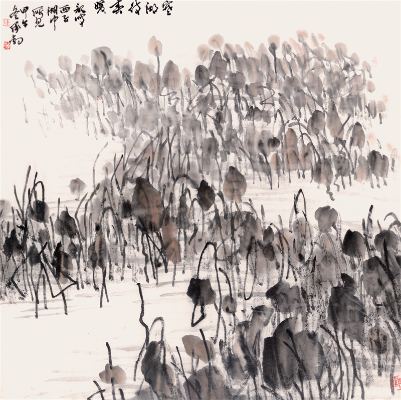 《寒湖待春暖》68×68cm 2010年作