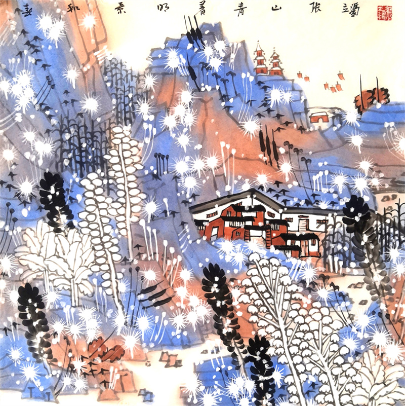 《春和景明看青山》68cm×68cm