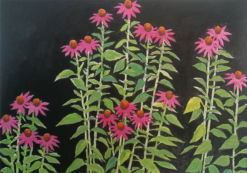 《紫菊花》90×60cm