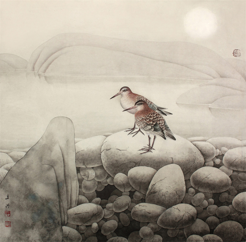 《皓月当空》66×66cm