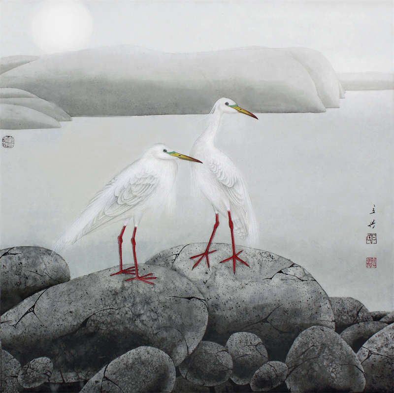 《相依》68×68cm