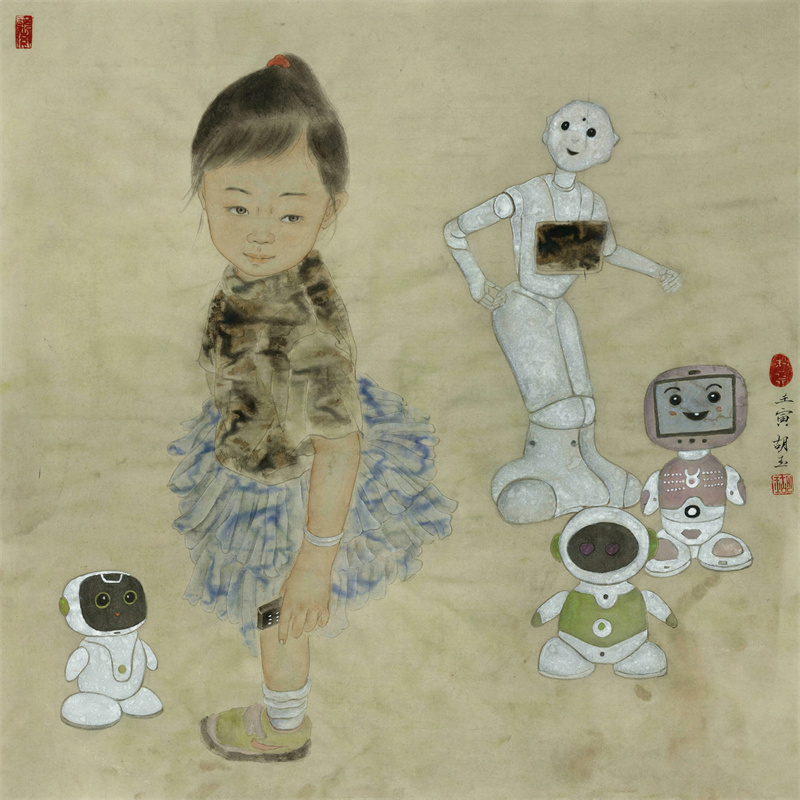 《童年时光之二》68×68cm