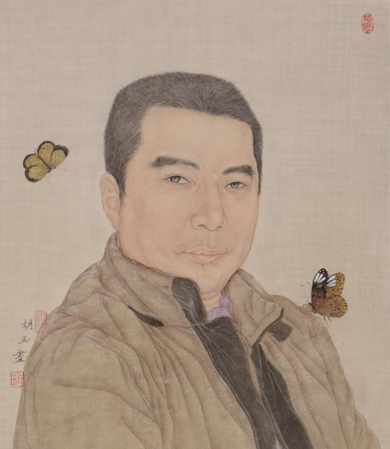 《人物肖像》68×68cm