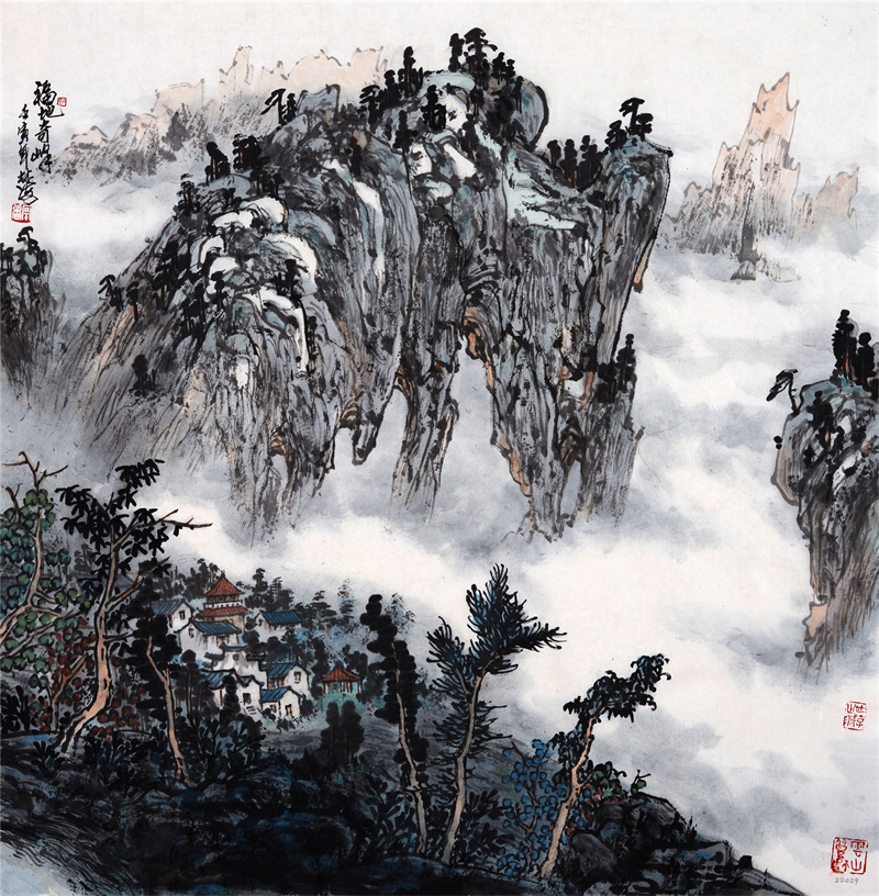 8《福地奇峰》69×68cm