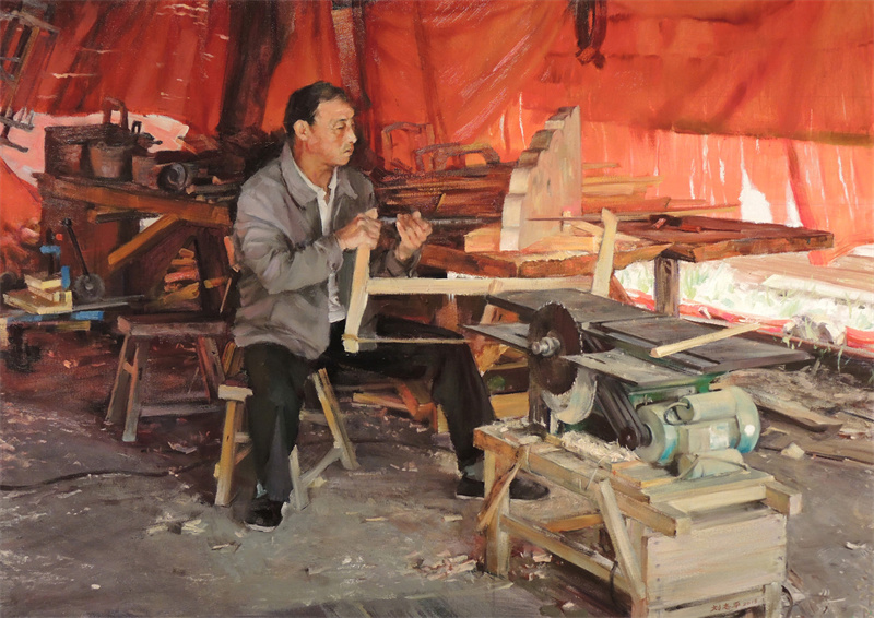 《工匠》2015年 入选2016年吴冠中艺术馆全国油画作品展