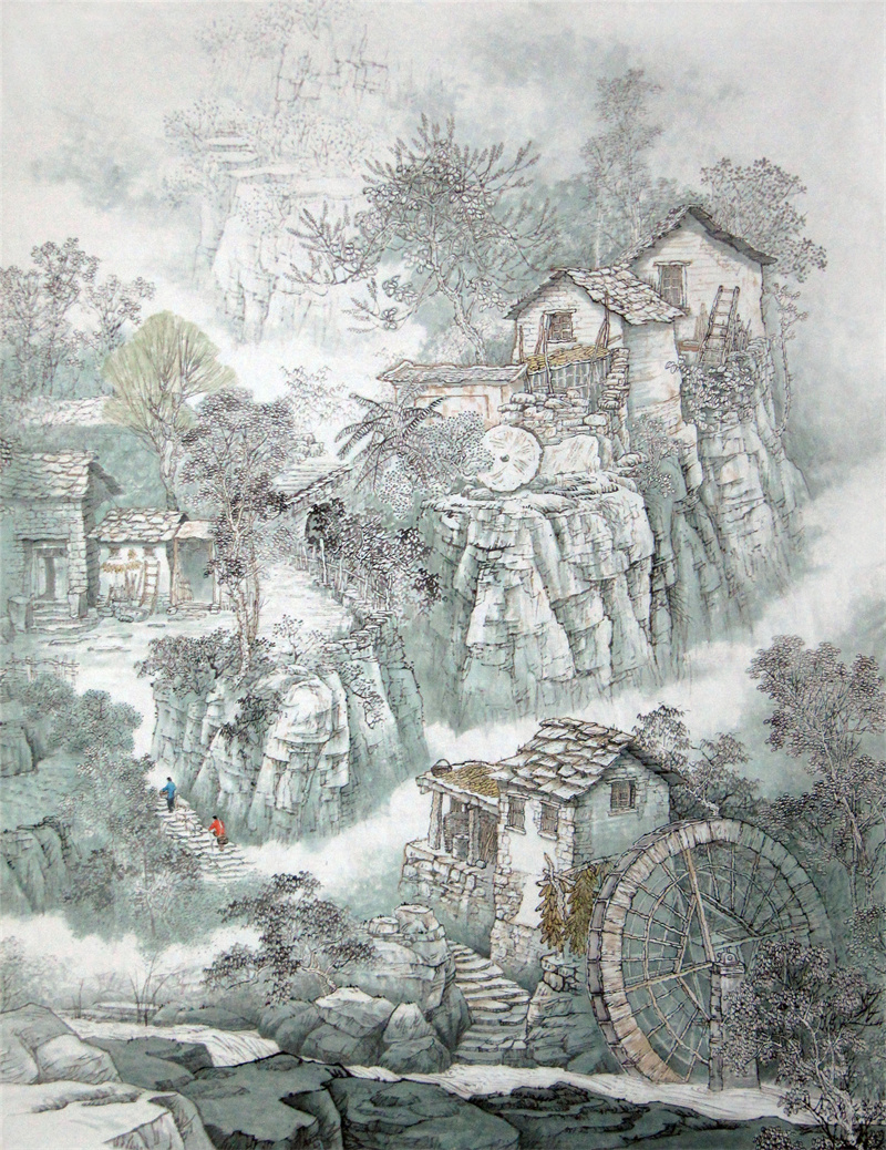 《太行山居图》153×200cm