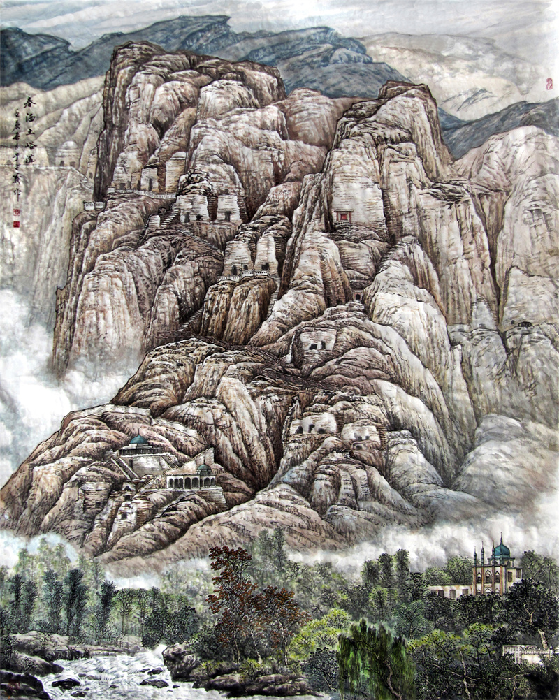 《春洒土峪沟》198×158cm