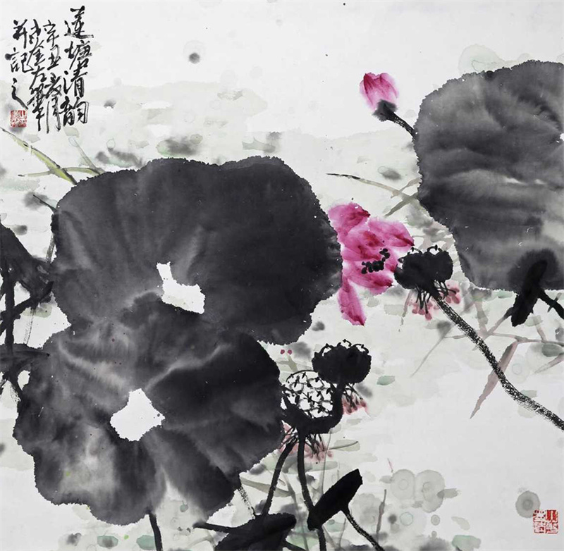 《莲塘春韵》68×68cm