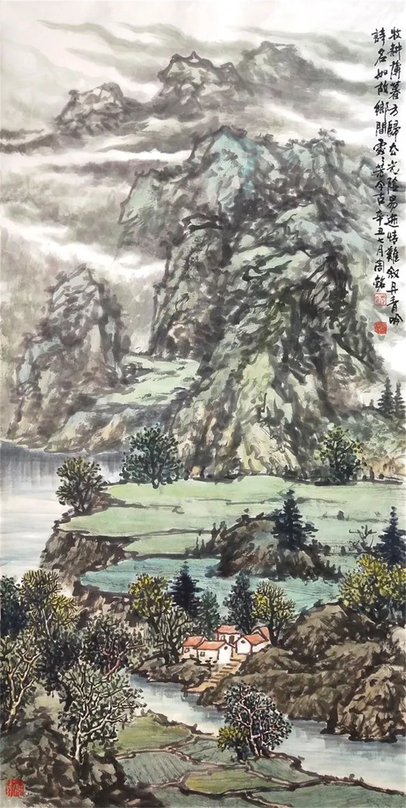 《牧耕薄暮方归去》138cm×68cm