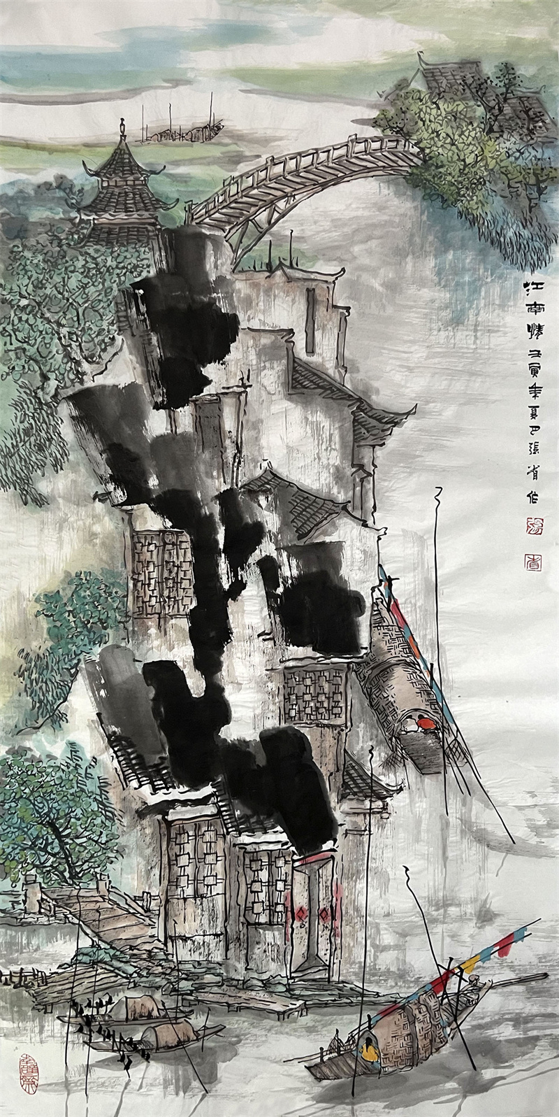 《江南情》136×68cm