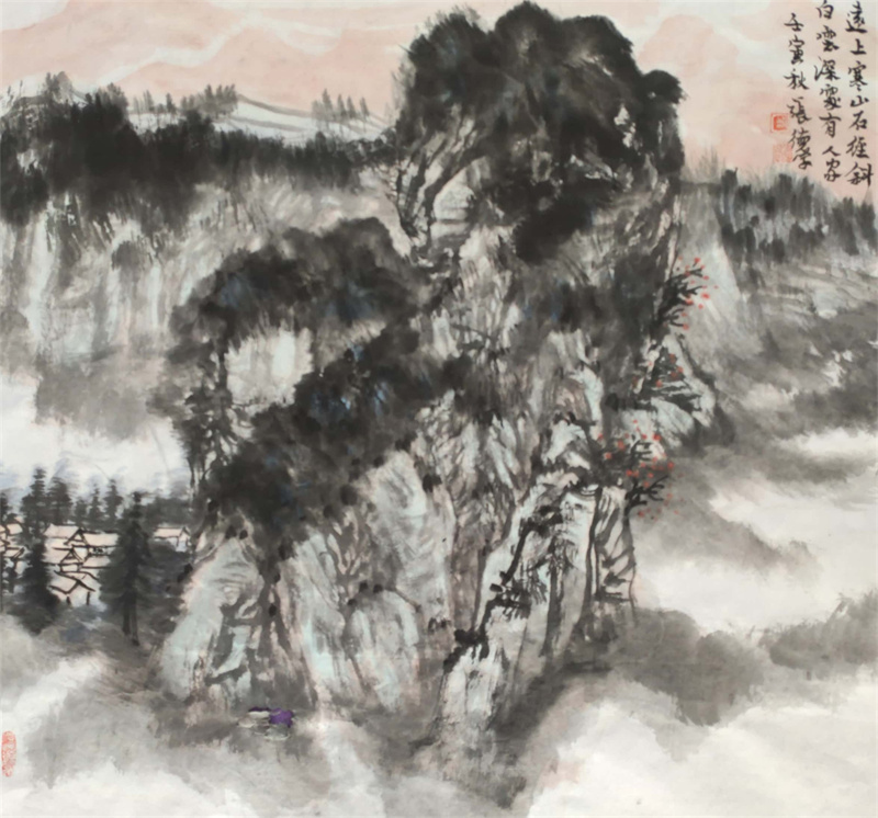 《白云深处有人家》68×68cm