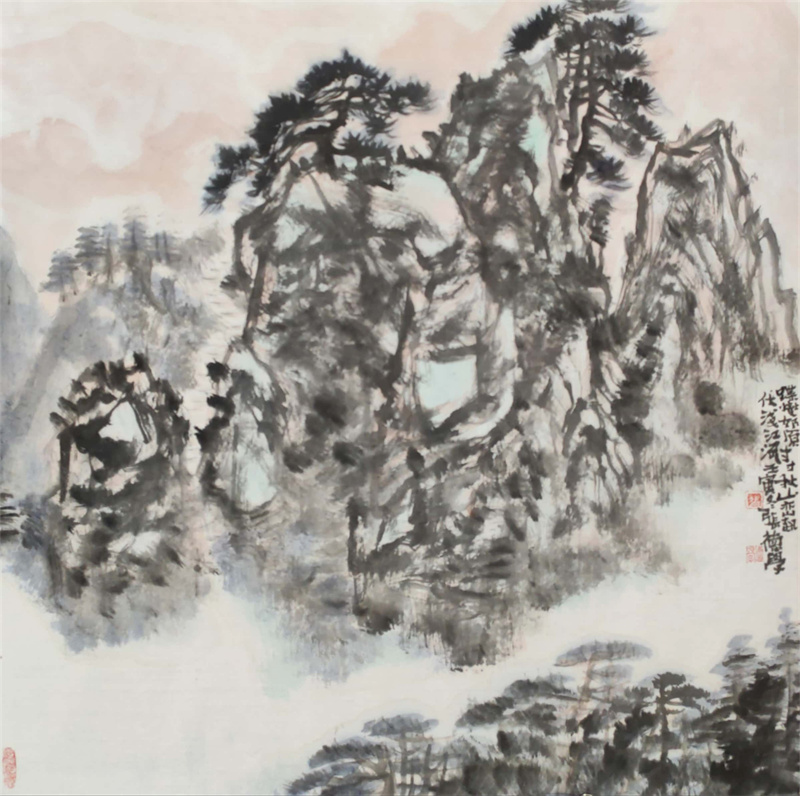 《山恋起伏浅江流》68×68cm