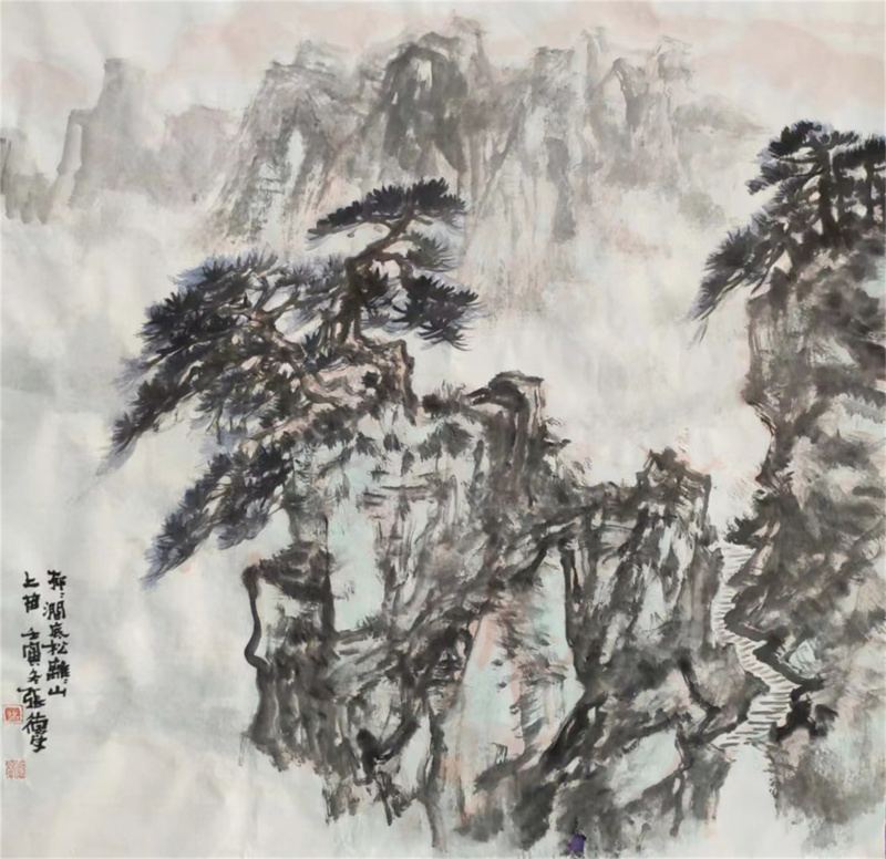 《郁郁涧底松》68×68cm