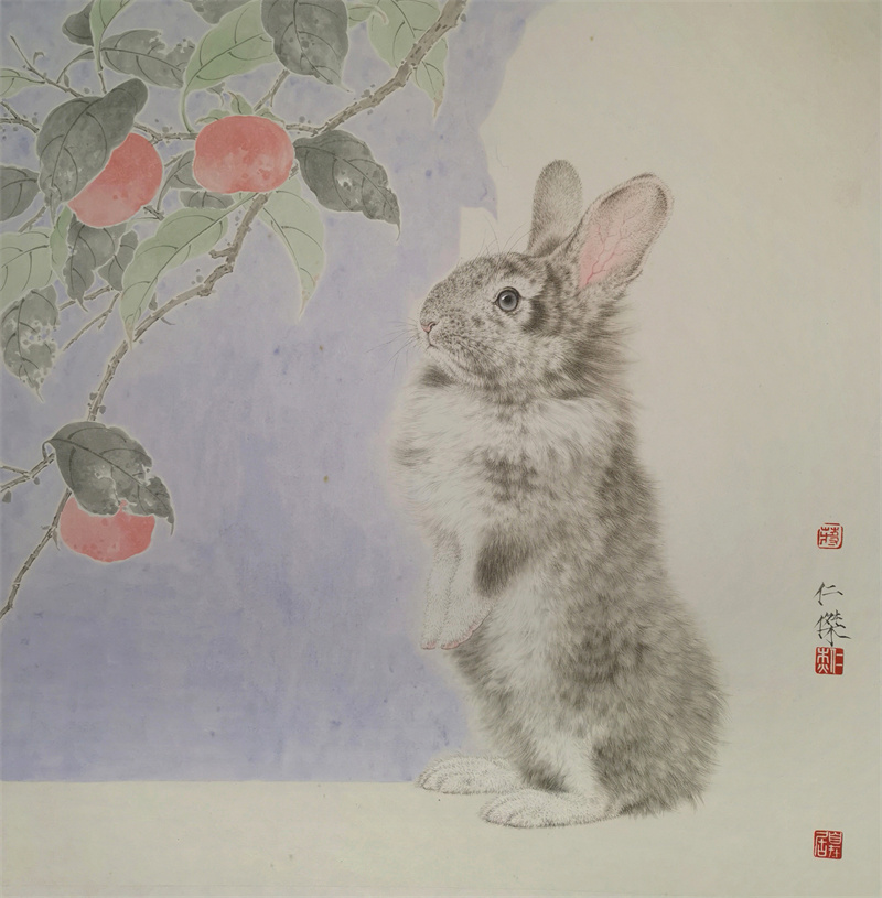 《柿柿如意》50×50cm 2022年