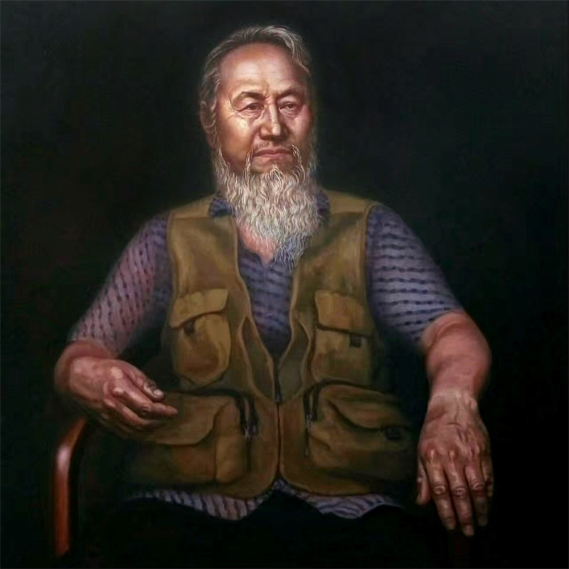 油画 100×100cm 中央美术学院肖像写生作品