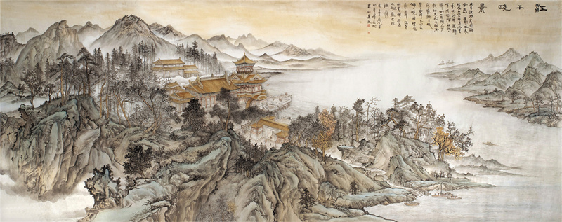 《红千晓景》150×380cm