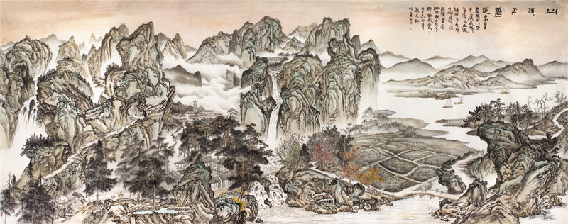 《山清水秀》150×380cm