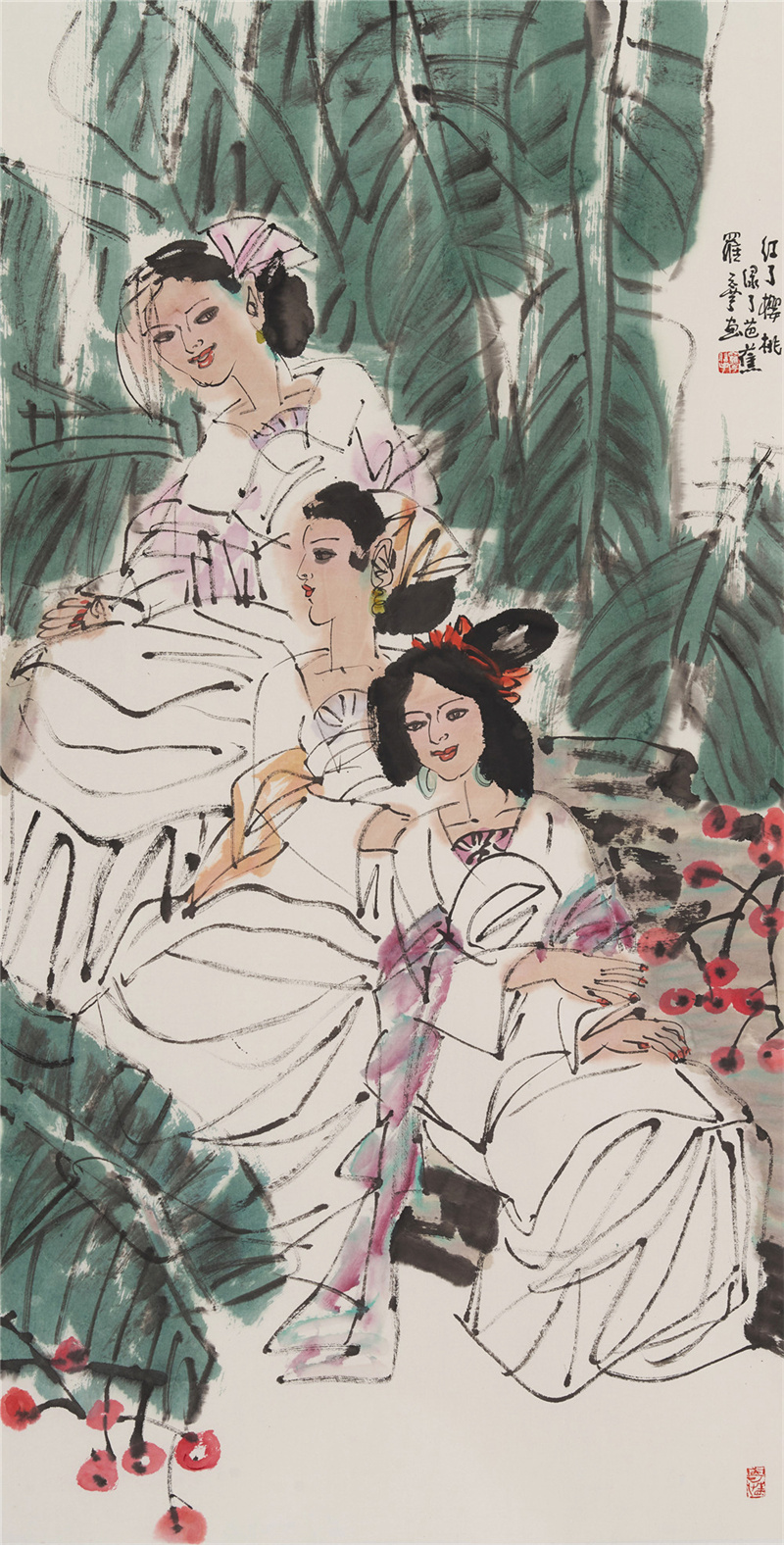 《绿了芭蕉，红了樱桃》136×68cm